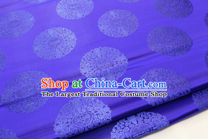 Asian Chinese Traditional Tang Suit Royal Pattern Light Purple Brocade Satin Fabric Material Classical Silk Fabric