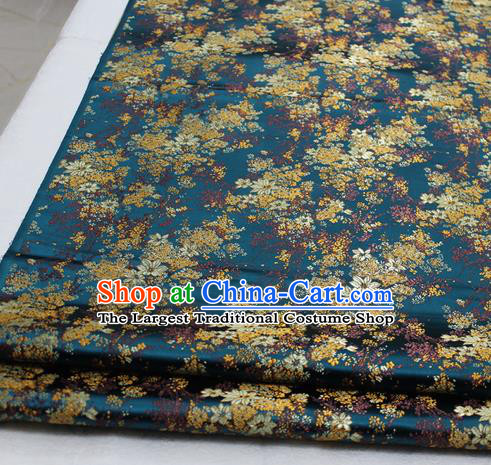 Asian Chinese Traditional Tang Suit Royal Cherry Blossom Pattern Peacock Green Brocade Satin Fabric Material Classical Silk Fabric