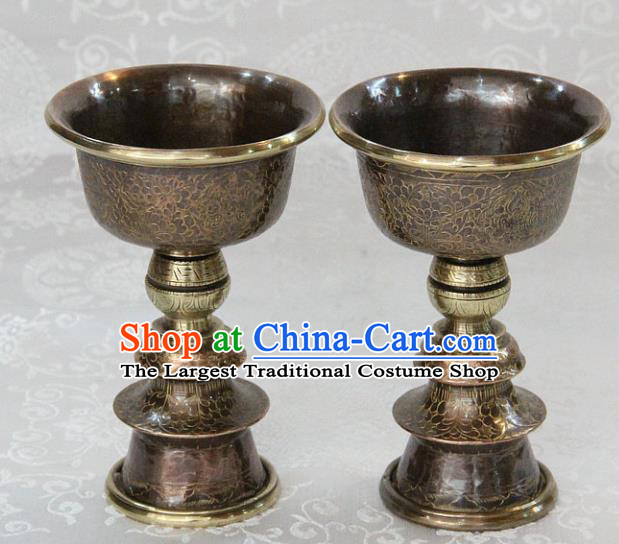 Chinese Traditional Buddhism Copper Candelabrum Feng Shui Items Vajrayana Buddhist Decoration