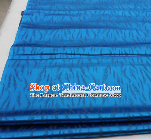 Asian Chinese Traditional Classical Pattern Blue Brocade Tang Suit Satin Fabric Material Classical Silk Fabric