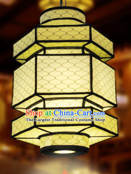 Chinese Traditional Yellow Palace Lantern Handmade New Year Lanterns Hanging Lamp