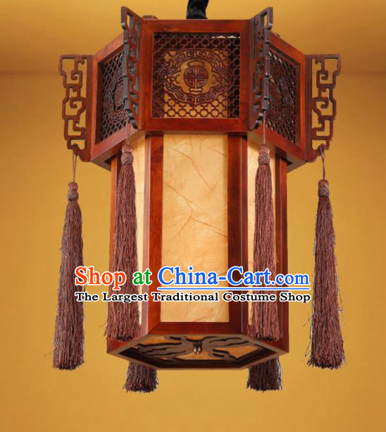 Chinese Traditional Handmade Wood Sheepskin Palace Lantern Hanging Lanterns Ceiling Lamp