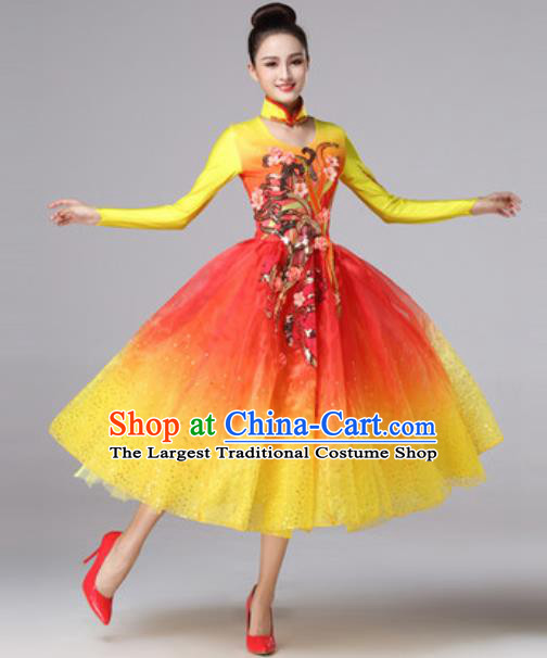 Top Grade Modern Dance Costume Traditional Spring Festival Gala Stage Performance Bubble Dress for Women