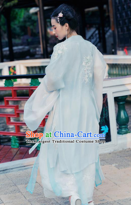 Chinese Tang Dynasty Court Imperial Consort Historical Costume Traditional Ancient Peri Embroidered Hanfu Dress for Women