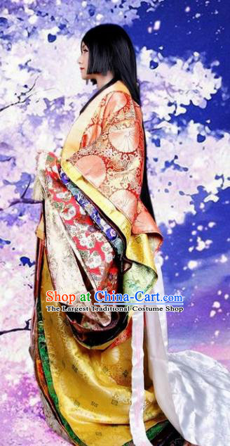 Japanese Traditional Court Courtesan Red Furisode Kimono Asian Japan Costume Geisha Yukata Dress for Women