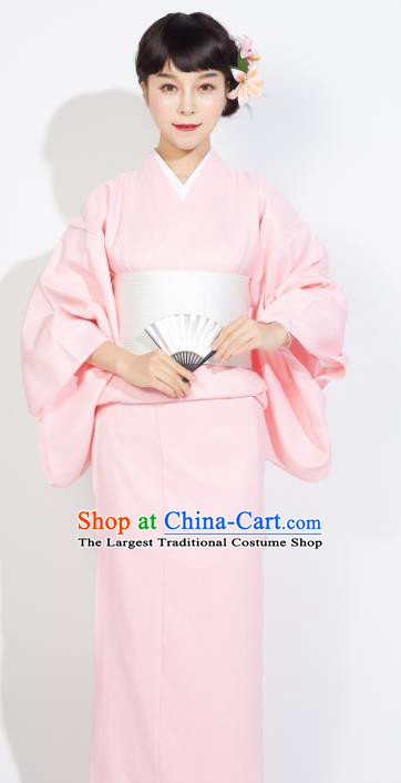 Japanese Classical Hostess Pink Yukata Dress Asian Japan Traditional Costume Geisha Kimono for Women