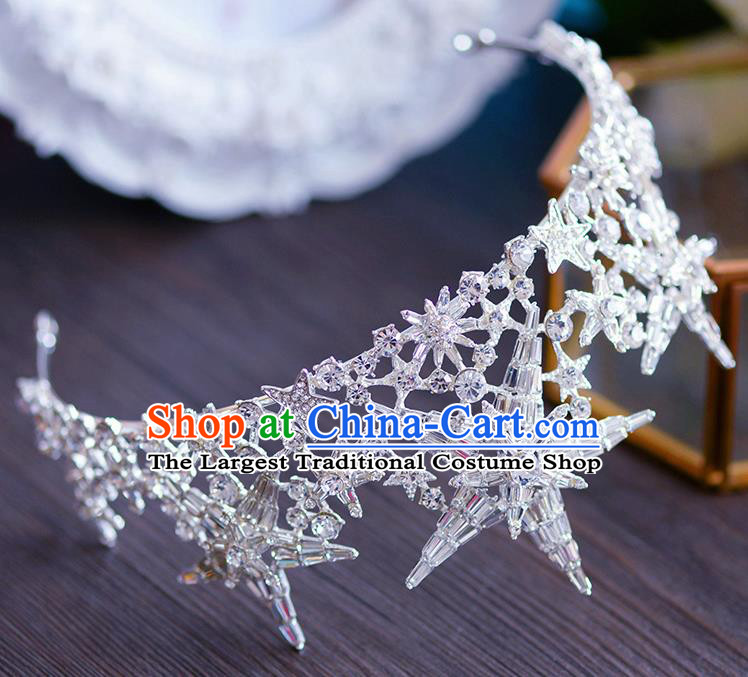 Handmade European Wedding Hair Accessories Baroque Queen Star Royal Crown for Women