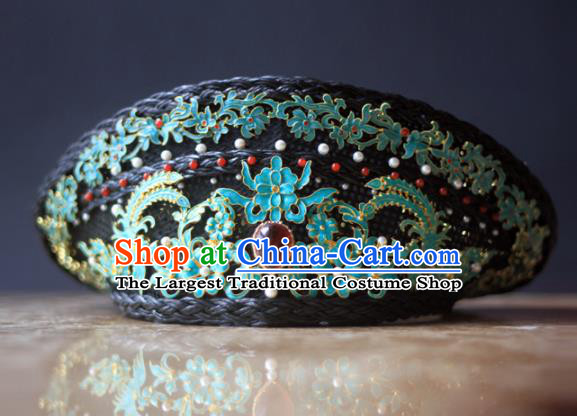 Traditional Chinese Ancient Qing Dynasty Queen Hat Hairpins Handmade Court Hair Accessories for Women