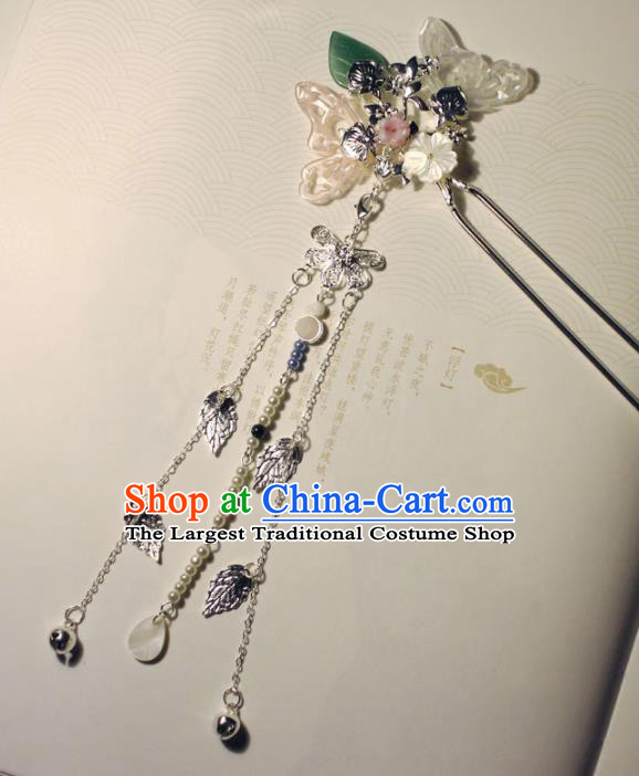 Traditional Chinese Ancient Hanfu Butterfly Tassel Hair Clip Princess Hairpins Handmade Hair Accessories for Women