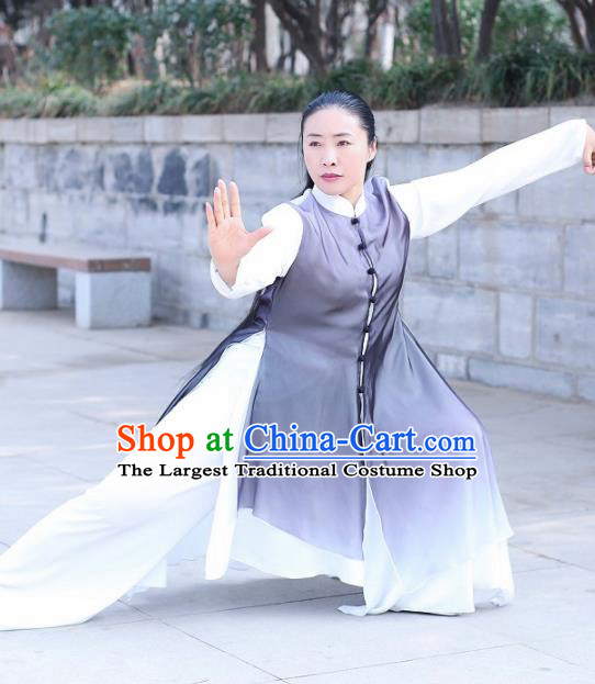 Traditional Chinese Martial Arts Navy Costume Professional Tai Chi Competition Kung Fu Uniform for Women