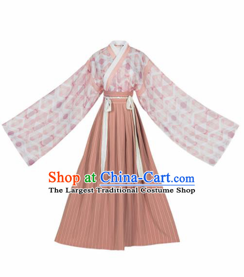 Chinese Traditional Ancient Swordswoman Hanfu Dress Jin Dynasty Historical Costume for Women