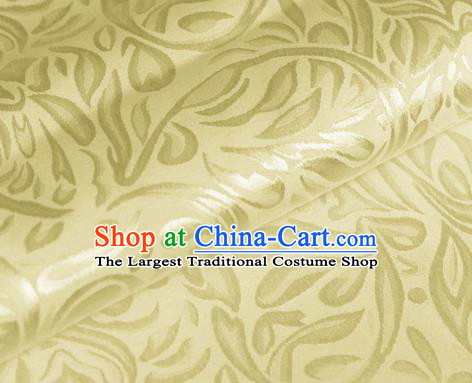 Asian Chinese Traditional Pattern Yellow Brocade Cheongsam Silk Fabric Chinese Satin Fabric Material