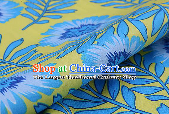 Asian Chinese Traditional Classical Dandelion Pattern Brocade Cheongsam Silk Fabric Chinese Satin Fabric Material