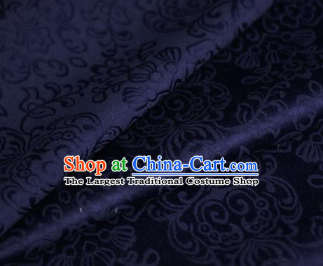 Asian Chinese Traditional Twine Grass Pattern Royalblue Brocade Cheongsam Silk Fabric Chinese Satin Fabric Material
