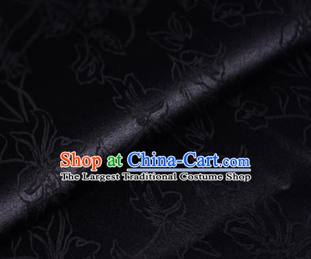 Asian Chinese Traditional Classical Jacquard Pattern Black Brocade Cheongsam Silk Fabric Chinese Satin Fabric Material