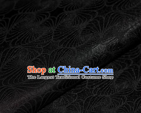Chinese Classical Linellae Pattern Black Brocade Cheongsam Silk Fabric Chinese Traditional Satin Fabric Material