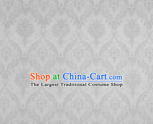 Chinese White Brocade Classical Pattern Design Satin Cheongsam Silk Fabric Chinese Traditional Satin Fabric Material