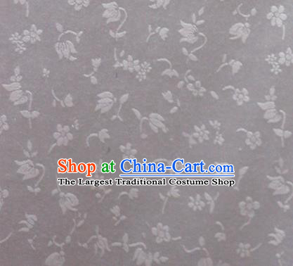 Chinese White Brocade Classical Tulip Pattern Design Satin Cheongsam Silk Fabric Chinese Traditional Satin Fabric Material