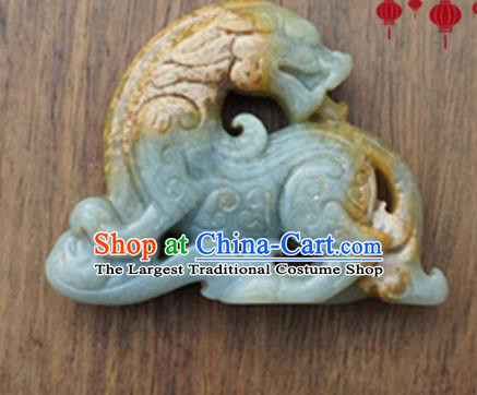 Handmade Chinese Ancient Jade Carving Pi Xiu Pendant Traditional Jade Craft Jewelry Accessories