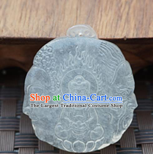Handmade Chinese Ancient Jade Carving Buddha Statue Pendant Traditional Jade Craft Jewelry Decoration Accessories