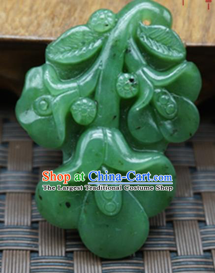 Chinese Handmade Jade Craft Carving Jewelry Accessories Green Jade Necklace Pendant
