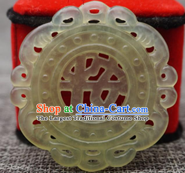 Chinese Handmade Jewelry Accessories Carving Hazelin Jade Pendant Ancient Traditional Jade Craft Decoration