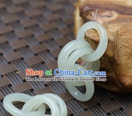 Chinese Handmade Carving Rings Jade Pendant Jewelry Accessories Ancient Traditional Jade Craft Decoration