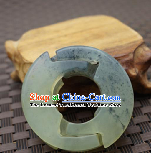 Chinese Handmade Jade Ring Carving Pendant Jewelry Accessories Ancient Traditional Jade Craft Decoration