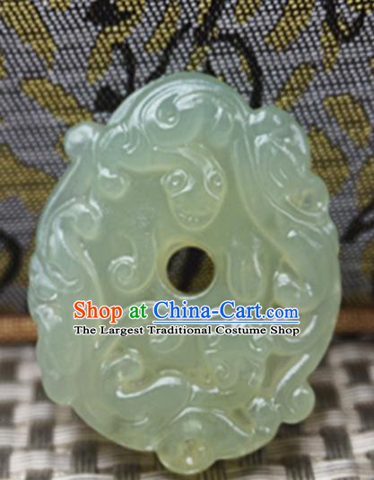 Chinese Handmade Jade Carving Pi Xiu Pendant Jewelry Accessories Ancient Traditional Jade Craft Decoration