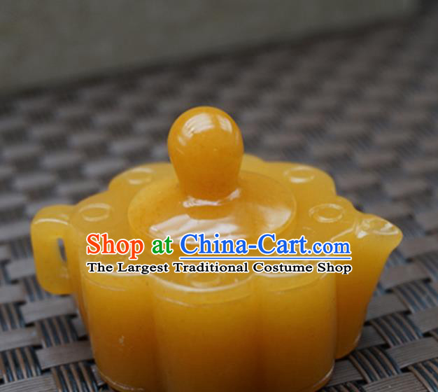 Chinese Handmade Jade Carving Teapot Pendant Jewelry Accessories Ancient Traditional Jade Craft Decoration