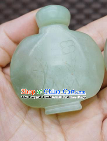 Handmade Chinese Ancient Carving Jade Snuff Bottle Traditional Jade Craft Jewelry Decoration Accessories