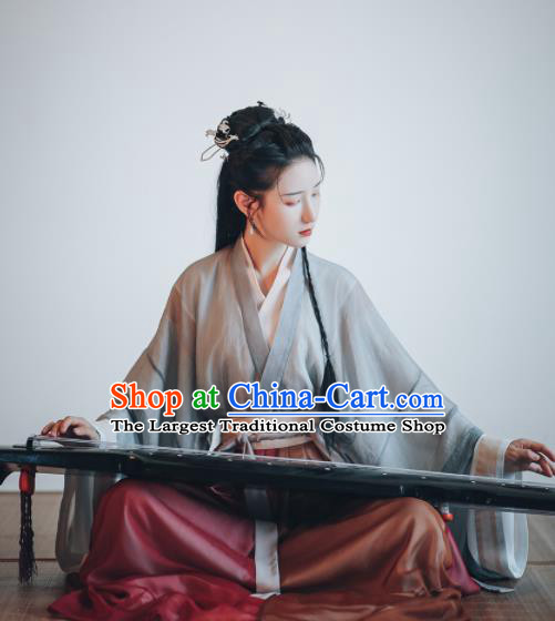 Chinese Ancient Jin Dynasty Swordswoman Hanfu Dress Traditional Drama Court Lady Historical Costume for Women