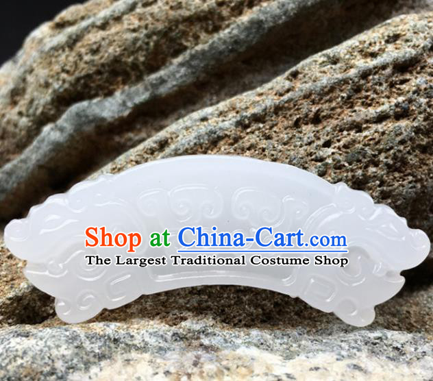 Handmade Chinese Carving Dragon Head Jade Pendant Jewelry Accessories Ancient Traditional Jade Craft Decoration