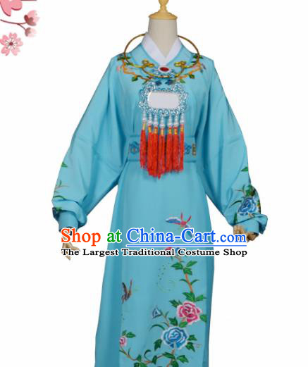 Handmade Chinese Beijing Opera Niche Costume Peking Opera Scholar Jia Baoyu Blue Clothing for Men
