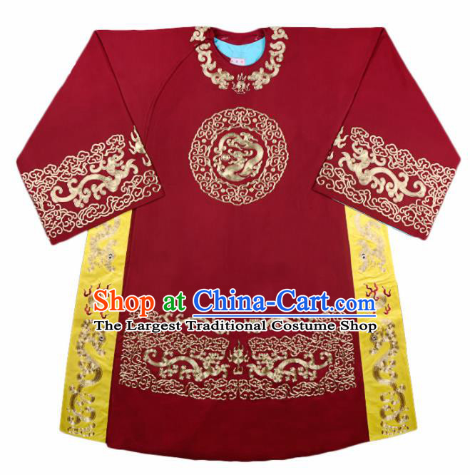 Handmade Chinese Beijing Opera Costume Traditional Peking Opera Minister Embroidered Red Robe for Men