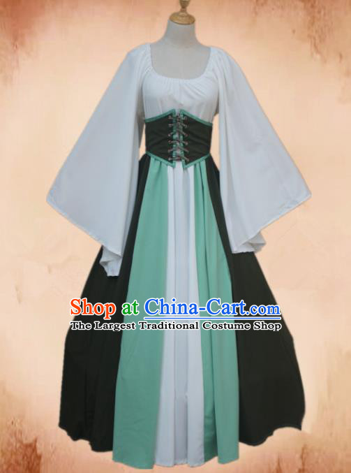Europe Medieval Traditional Young Lady Costume European Maidservant Dress for Women