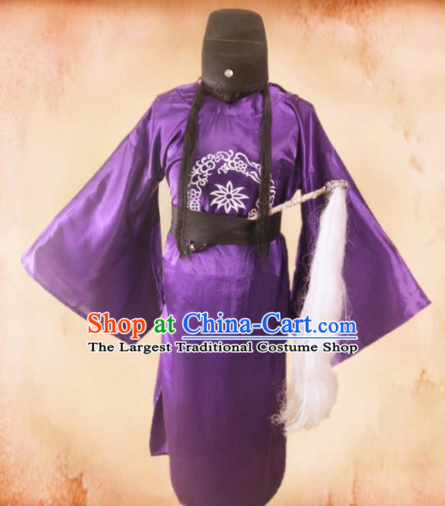 Chinese Traditional Ancient Minister Costume Ming Dynasty Eunuch Purple Clothing for Men