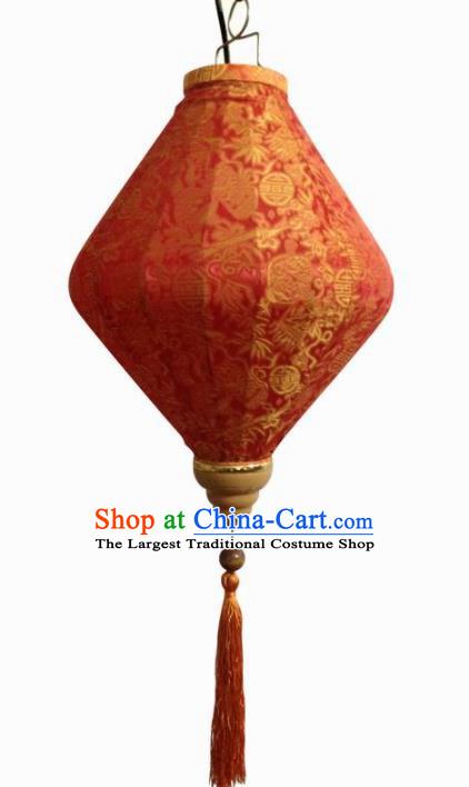 Chinese Traditional New Year Lantern Handmade Red Lanterns Ceiling Lamp