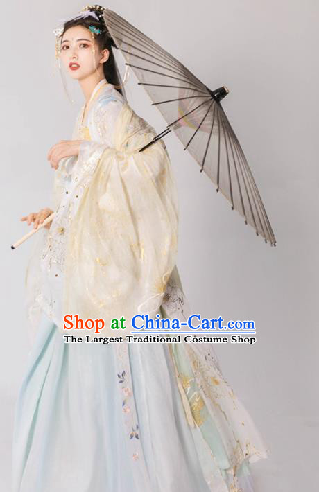Chinese Traditional Tang Dynasty Court Princess Embroidered Hanfu Dress Ancient Imperial Consort Historical Costume for Women