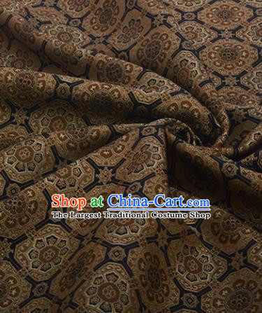 Chinese Traditional Pattern Design Satin Silk Fabric Deep Brown Song Brocade Tang Suit Drapery Material