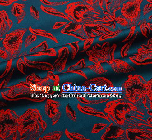 Chinese Traditional Hanfu Silk Fabric Classical Pattern Design Peacock Green Brocade Tang Suit Fabric Material