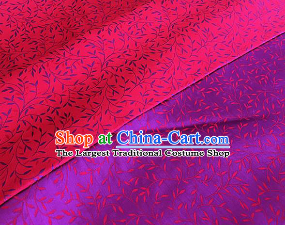 Asian Chinese Traditional Willow Branch Pattern Design Rosy Brocade Fabric Silk Fabric Chinese Fabric Asian Material