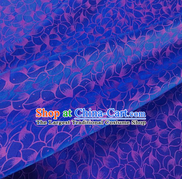 Asian Chinese Traditional Petal Pattern Design Royalblue Brocade Fabric Silk Fabric Chinese Fabric Asian Material