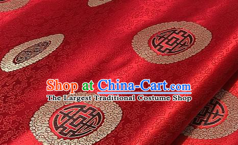 Asian Chinese Traditional Longevity Pattern Design Red Brocade Fabric Silk Fabric Chinese Fabric Asian Material