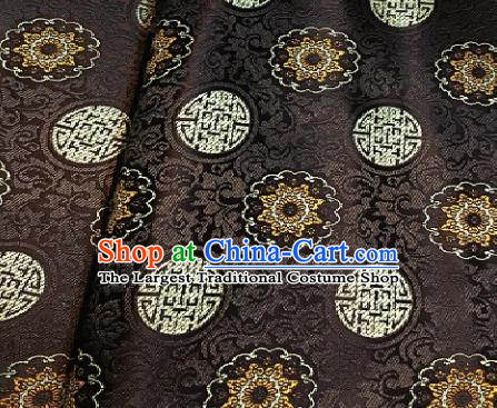 Asian Chinese Traditional Auspicious Pattern Design Brown Brocade Fabric Silk Fabric Chinese Fabric Asian Material