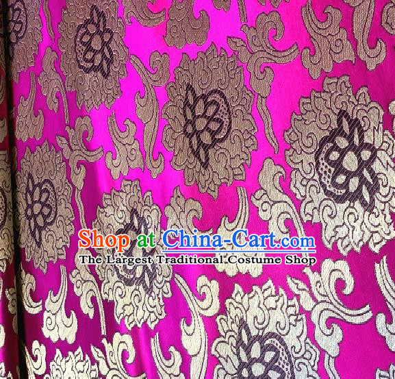 Asian Chinese Traditional Buddhism Lotus Pattern Design Rosy Brocade Fabric Silk Fabric Chinese Fabric Asian Material