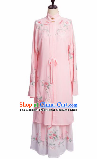 Traditional Chinese Ming Dynasty Young Lady Pink Hanfu Dress Ancient Princess Historical Costume for Women