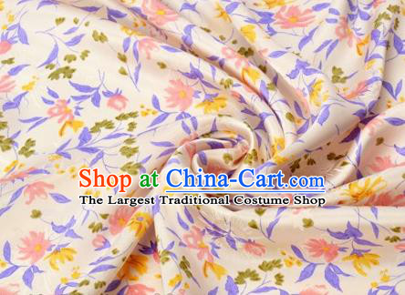 Chinese Traditional Hanfu Silk Fabric Classical Flowers Pattern Design Pink Brocade Tang Suit Fabric Material