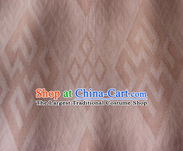 Chinese Traditional Rhombus Pattern Design Pink Brocade Fabric Asian Silk Fabric Chinese Fabric Material