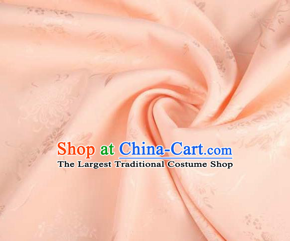 Chinese Classical Chrysanthemum Pattern Design Pink Brocade Traditional Hanfu Silk Fabric Tang Suit Fabric Material
